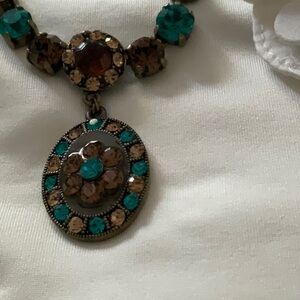 Elegant Brown and Teal Necklace